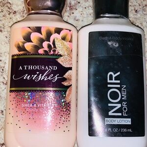 BATH & BODY WORKS A THOUSAND WISHES BODY LOTION & NOIR FOR MEN BODY LOTION RARE